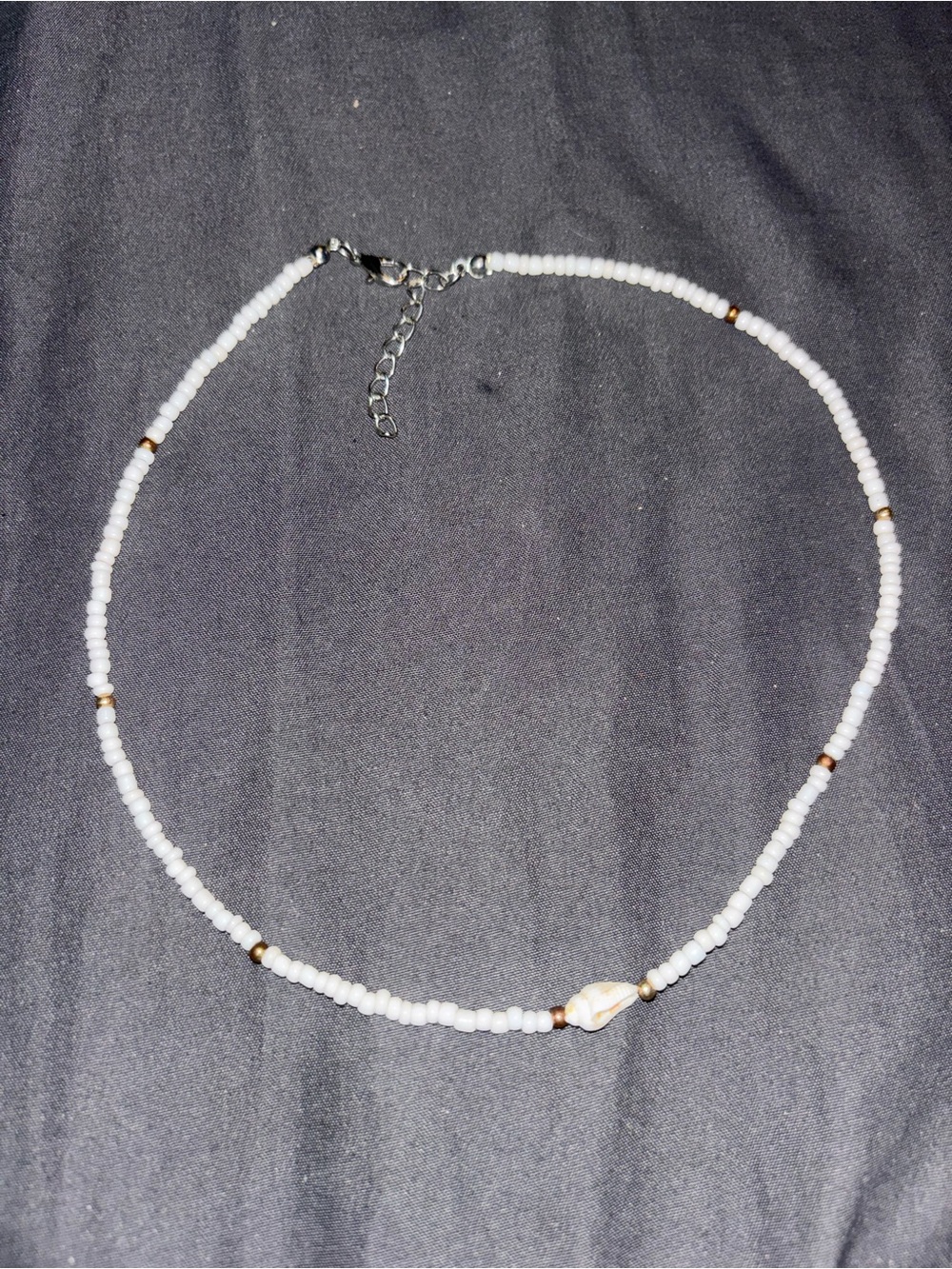 White Beaded Shell necklace